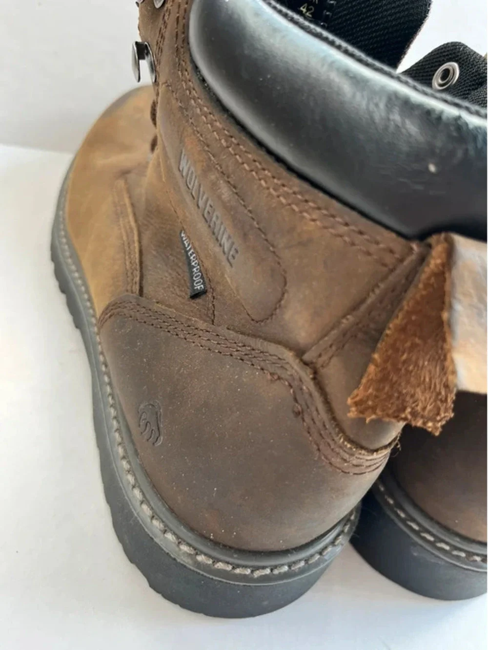 Wolverine Floorhand Boots Men's 9M Brown Leather Steel Toe Work Waterproof Shoes
